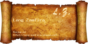 Leng Zamfira névjegykártya